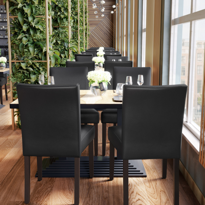 TAYLOR | Chaise de bistrot | Noir | Cuir