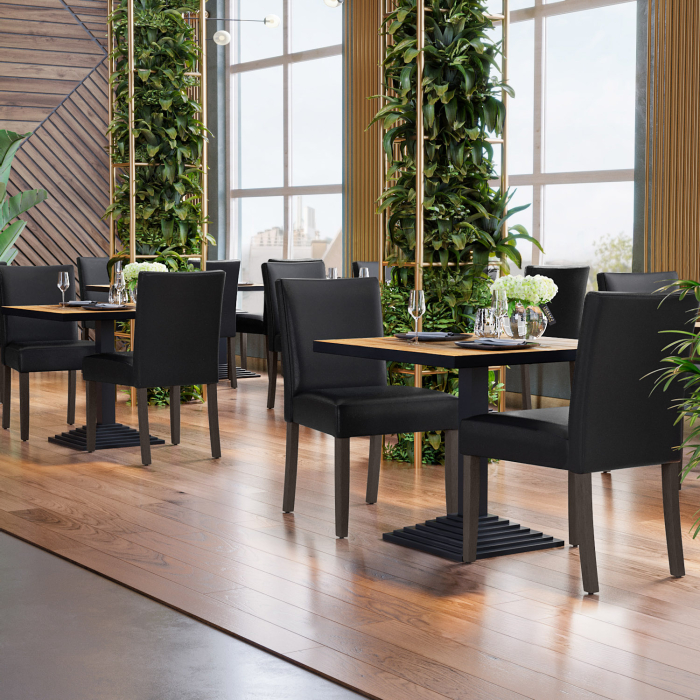 TAYLOR | Chaise de bistrot | Noir | Cuir