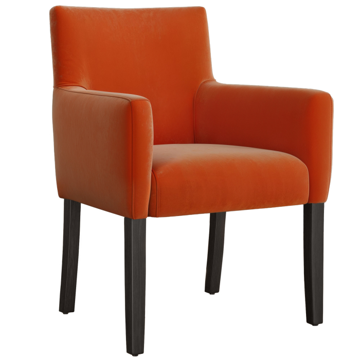 TAYLOR ARM | Bistro Samt Stol | Oransje