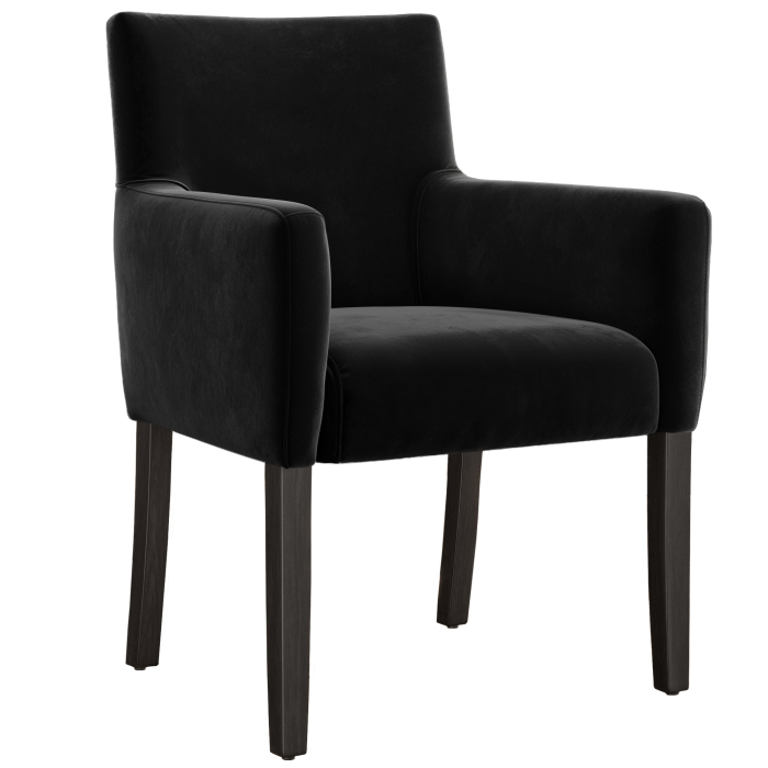 TAYLOR ARM | Bistro Velvet Chair | Black