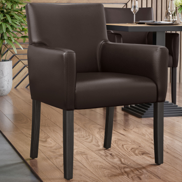 TAYLOR | Bistrostuhl | Dunkelbraun | Leder