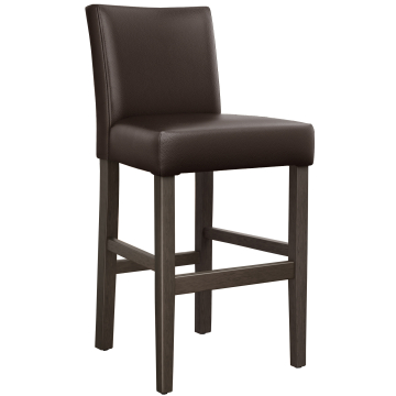 TAYLOR | Gastro Barhocker | Leder | Holz | Braun | mit Lehne