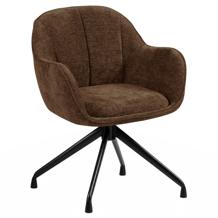 Chaise d'hôtel Teodora | Marron foncé | Tissu | Piètement pivotant