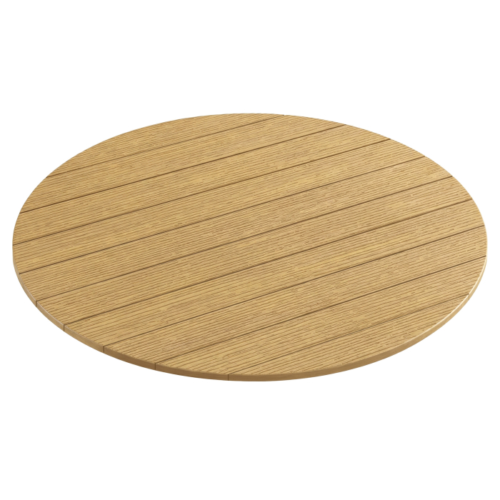 TEAK | Bistro Außen Tischplatte | Polyholz | Ø 70 x 1,5 cm | Eiche | Rund