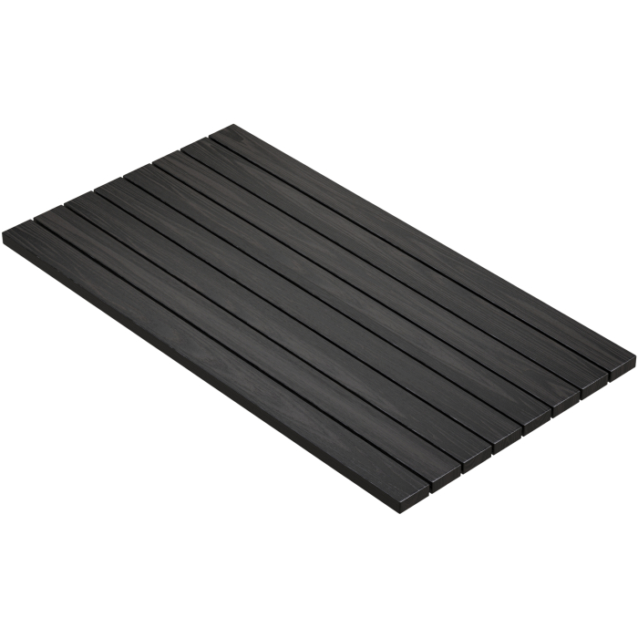 TEAK | Bistro utomhusbordsskiva i teakdesign | Furu | 200 x 100 x 3,5 cm | Svart | Fyrkantig