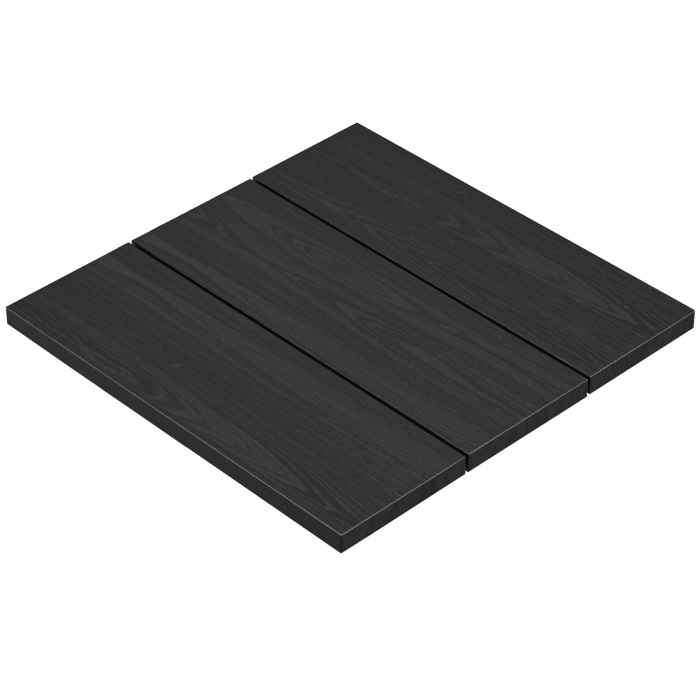 TEAK DESIGN | Bistro Außen Tischplatte | Fichte Holz | 60 x 60 x 3,5cm | Schwarz | Quadratisch