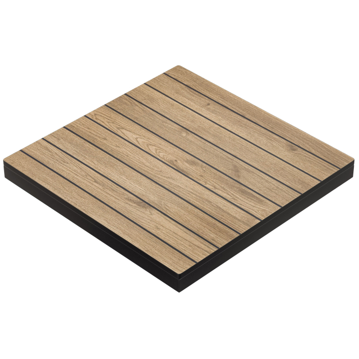 TEAK STÅL | Gastro CDF Utomhusbordsskiva | 70 x 70 x 4,2 cm | Ek | Fyrkantig