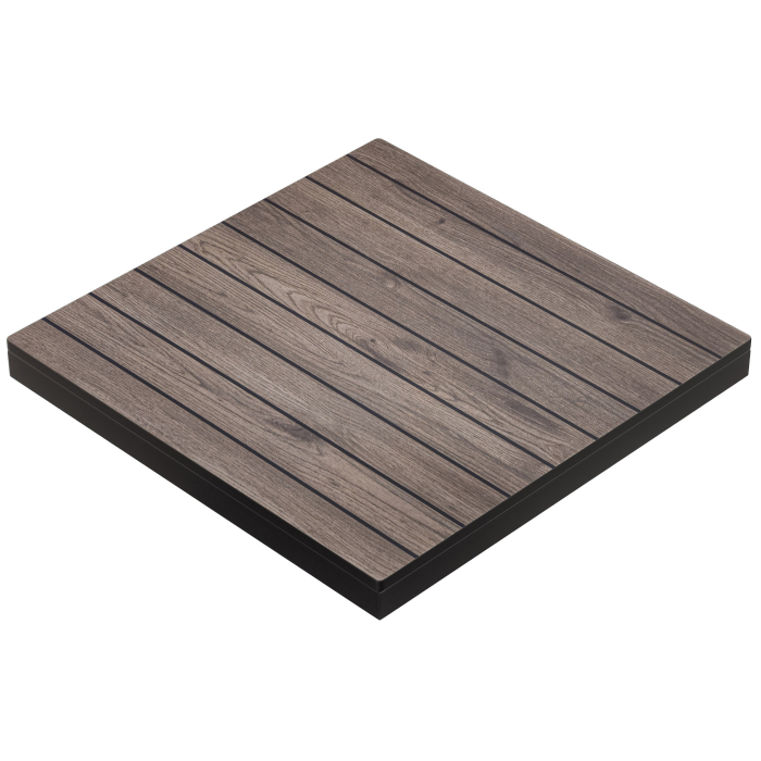 TEAK STEEL | Gastro CDF Plateau de table extérieur | 60 x 60 x 4,2 cm | Wengé clair | Carré