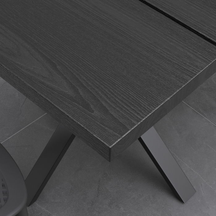 TEAK DESIGN | Bistro Outdoor Tabletop | Spruce Wood | 120 x 70 x 3.5cm | Black | Rectangular
