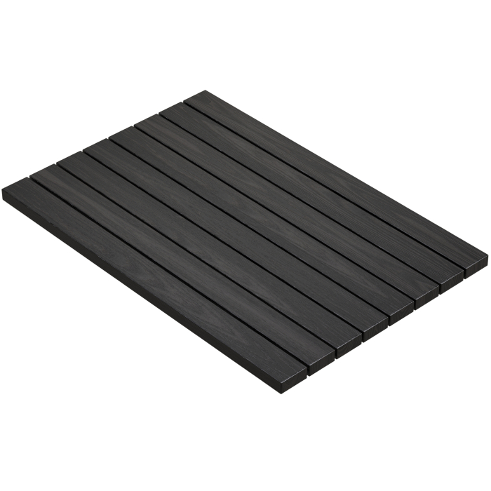 TEAK | Bistro Utomhustablett i Teakdesign | Furu Trä | 120 x 70 x 3,5cm | Svart | Rektangulär
