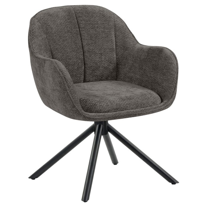 Teodora | Silla de hotel | Gris | Tela/Textil | Base giratoria
