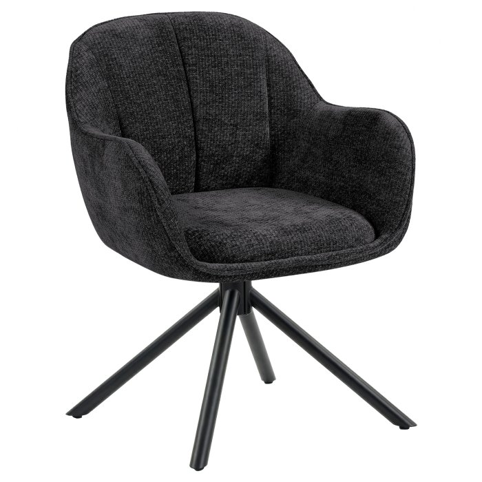 Teodora | Silla de hotel | Negra | Tela/Textil | Base giratoria