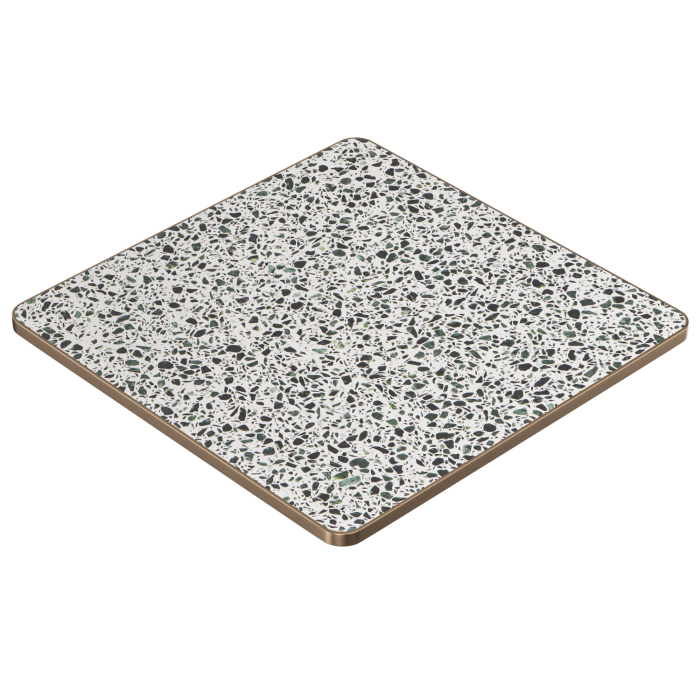 TERRAZZO | Gastro Terrazzo bordplate | 70 x 70 x 2,7 cm | Grønn Terrazzo | Firkantet