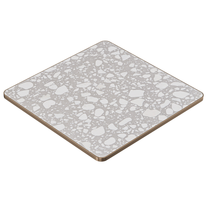 TERRAZZO | Gastro Terrazzo Tabletop | 80 x 80 x 2.7 cm | Grey Terrazzo | Square