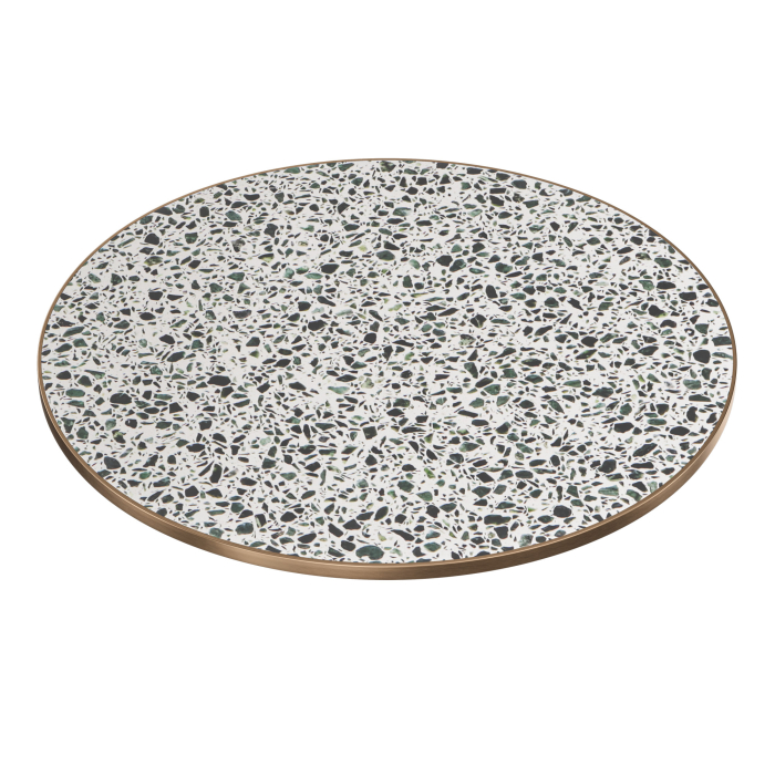 TERRAZZO | Blat stołowy Gastro Terrazzo | Ø 60 x 2,7 cm | Zielony Terrazzo | Okrągły