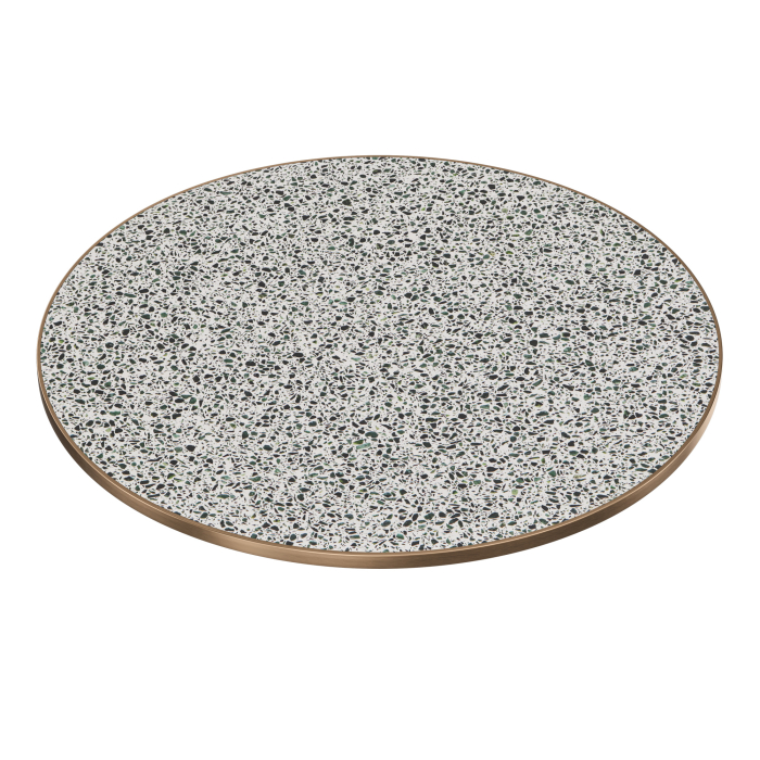 TERRAZZO | Gastro Terrazzo bordplade | Ø 60 x 2,7 cm | Hvid Terrazzo | Rund