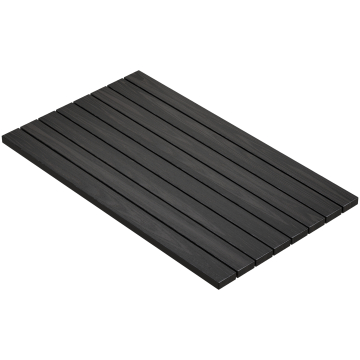 TEAK | Bistro Außen Tischplatte im Teak Design | Fichte Holz | 180 x 90 x 3,5cm | Schwarz | Rechteckig