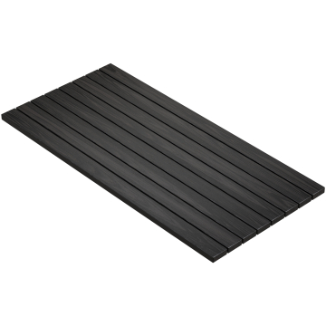 TEAK | Bistro Außen Tischplatte im Teak Design | Fichte Holz | 230 x 110 x 3,5cm | Schwarz | Rechteckig