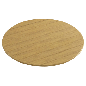 TEAK | Bistro Außen Tischplatte | Polyholz | Ø 60 x 1,5 cm | Eiche | Rund