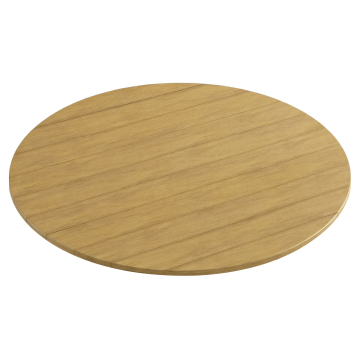 TEAK | Bistro Außen Tischplatte | Polyholz | Ø 60 x 1,5 cm | Eiche | Rund