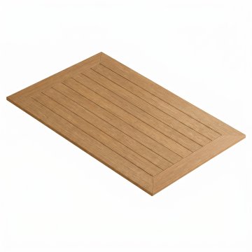 TEAK | Bistro Außen Tischplatte | Polyholz | 120 x 70 x 1,5 cm | Eiche | Rechteckig