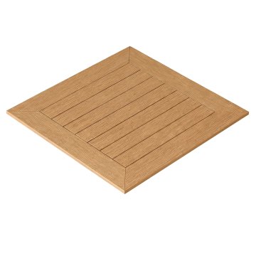 TEAK | Bistro Außen Tischplatte | Polyholz | 60 x 60 x 1,5 cm | Eiche | Quadratisch