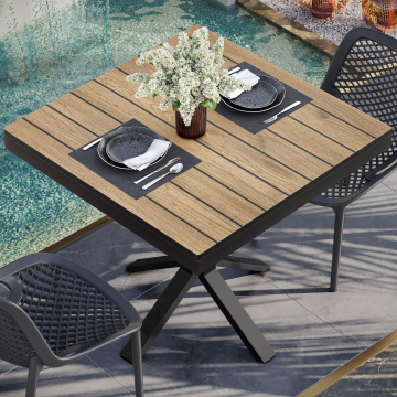 TEAK STAL | Gastro CDF Buitentafelblad | 70 x 70 x 4,2 cm | Eik | Vierkant