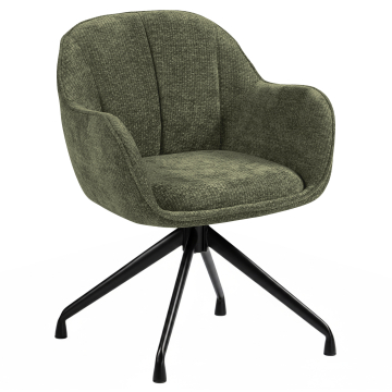 Teodora | Chaise d'hôtel | Verte | Tissu | Piètement pivotant