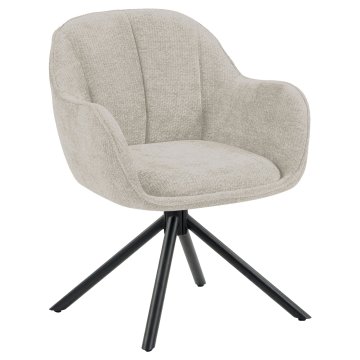 Teodora | Silla de hotel | Beige | Tela/Textil | Base giratoria