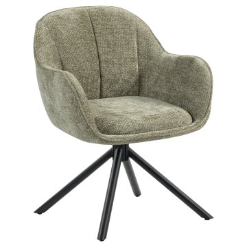 Teodora | Silla de hotel | Verde | Tela/Textil | Base giratoria