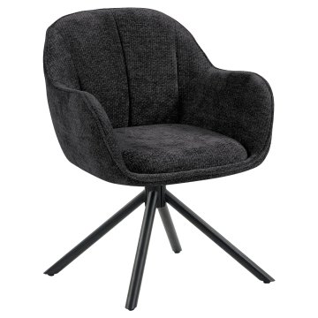 Chaise d'hôtel Teodora | Noire | Tissu | Piètement pivotant