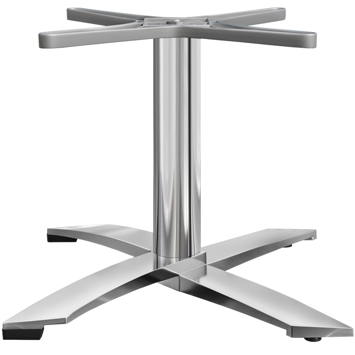 THIAGO | Bistro Lounge Tischgestell | 4 Fuß | Fuß: Ø 60 cm | Säule: 6 x 37 cm | Alu