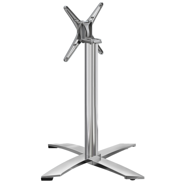 THIAGO | Bistro Stehtischgestell | Alu | 4 Fuß: Ø 60 cm | Säule 6 x 106 cm | Klappbar + Zusatzgewicht