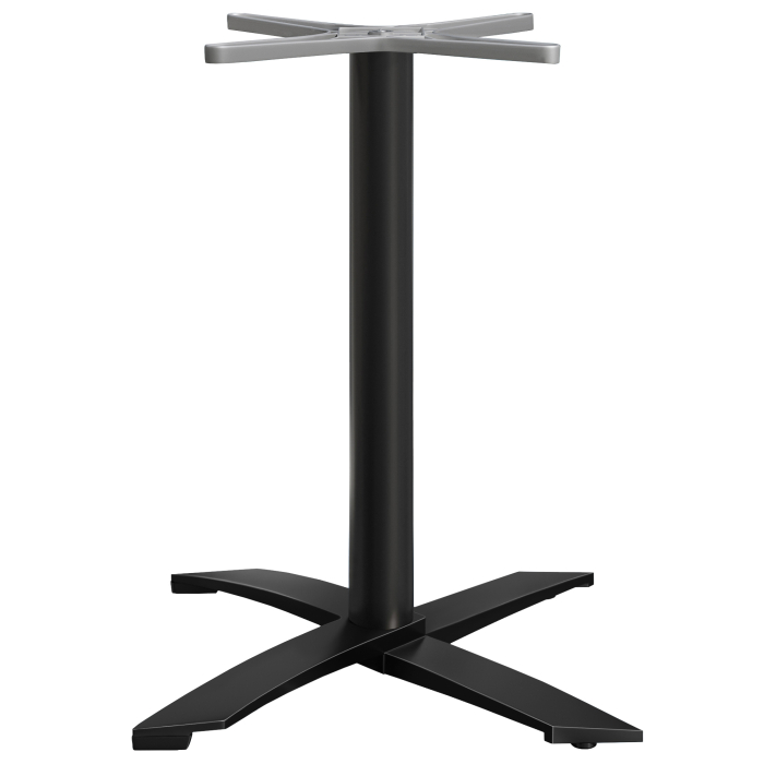 THIAGO | Bistro Stehtischgestell | Alu Schwarz | 4 Fuß: Ø 60 cm | Säule 6 x 106 cm | Zusatzgewicht