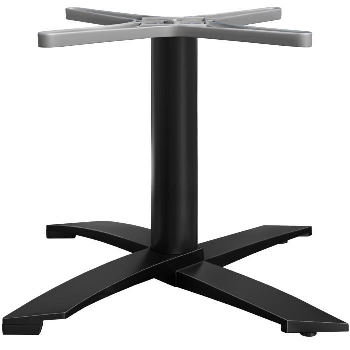 THIAGO | Bistro Lounge Tischgestell | Alu Schwarz | 4 Fuß: Ø 60 cm | Säule 6 x 37 cm | Schwarz