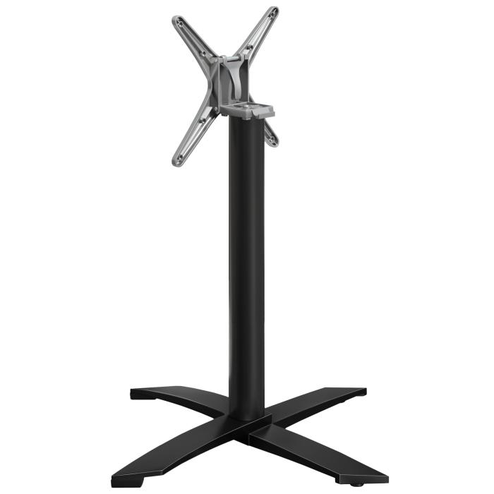 THIAGO | Bistro Stehtischgestell | Alu Schwarz | 4 Fuß: Ø 60 cm | Säule 6 x 106 cm | Klappbar + Zusatzgewicht