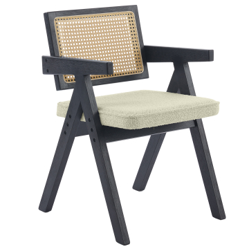 Thalia | Bistrostol | Beige | Teddytyg | Rattan Eik