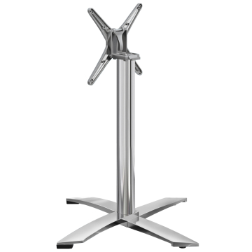 THIAGO | Base tavoli alti | Alu | 4 piedi: Ø 60 cm | Colonna 6 x 106 cm | Pieghevole + peso aggiuntivo