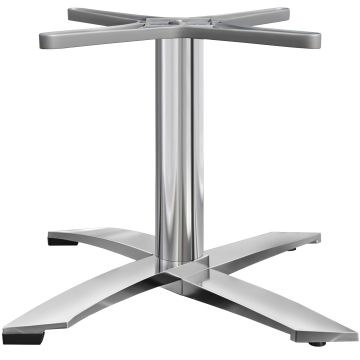 THIAGO | Bistro Lounge Tischgestell | 4 Fuß | Fuß: Ø 60 cm | Säule: 6 x 37 cm | Alu