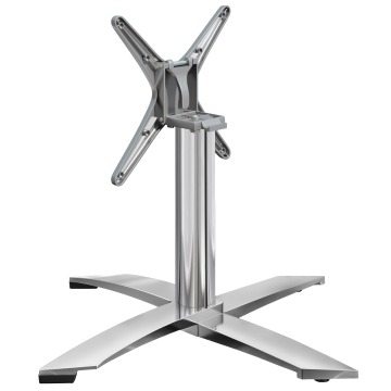 THIAGO | Bistro Lounge Tischgestell | 4 Fuß | Fuß: Ø 60 cm | Säule: 6 x 37 cm | Alu / Klappbar