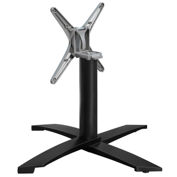 THIAGO | Bistro Lounge Tischgestell | Alu Schwarz | 4 Fuß: Ø 60 cm | Säule 6 x 37 cm | Schwarz / Klappbar