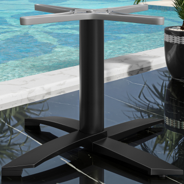 THIAGO | Bistro loungebordstel | Aluminium sort | 4 ben: Ø 60 cm | Søjle 6 x 37 cm | Sort