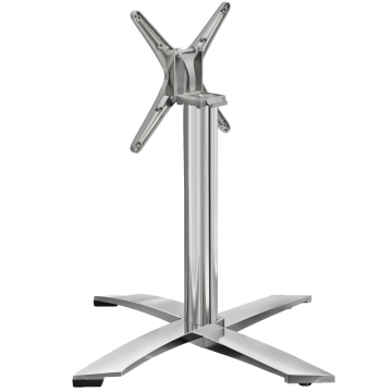 THIAGO | Bistro Tischgestell | 4 Fuß | Fuß: Ø 60 cm | Säule: 6 x 73 cm | Alu / Klappbar