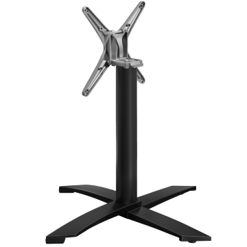 THIAGO | Bistro Tischgestell | Alu Schwarz | 4 Fuß: Ø 60 cm | Säule 6 x 73 cm | Schwarz / Klappbar
