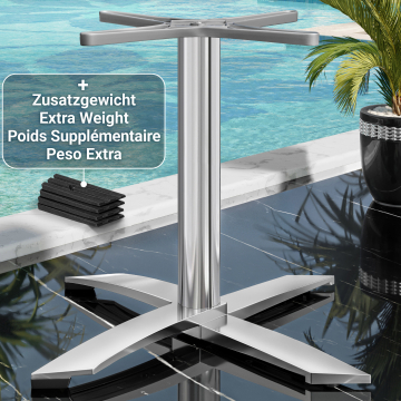THIAGO | Restaurant Table Base | 4 Foot | Foot: Ø 60 cm | Column: 6 x 73 cm | Alu