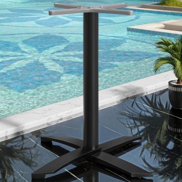 THIAGO | Bistro bar tafel frame | aluminium zwart | 4 poten: Ø 60 cm | kolom 6 x 106 cm