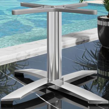 THIAGO | Telaio del tavolo Bistro Lounge | 4 basi | Base: Ø 60 cm | Colonna: 6 x 37 cm | Alluminio