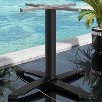 THIAGO | Bistro tafelframe | aluminium zwart | 4 poten: Ø 60 cm | kolom 6 x 73 cm | zwart