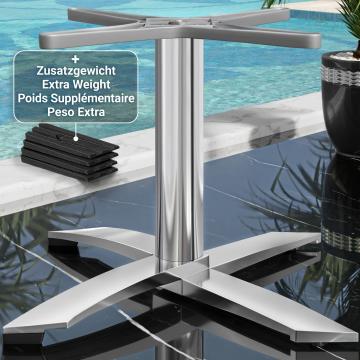 THIAGO | Horeca Lounge Tafel Onderstel | 4 Voet | Voet: Ø 60 cm | Kolom: 6 x 37 cm | Alu