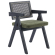Thalia | Bistrostol | Grön | Stoff/Textil | Rattan Svart